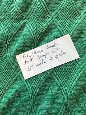 FABRIC Textured Single Knit Poly Rayon Blend 3 Yards 54” Wide